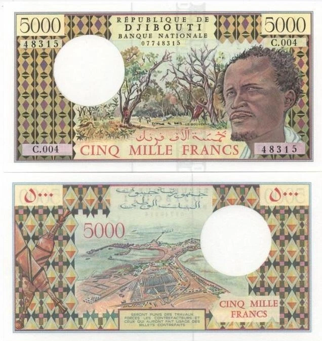 Djibouti _ 5000 Francos 2002 UNC Pick 38d Lemberg-Zp Foto 1 de 1