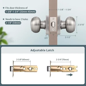 5 Stück Durchgangstürgriffe Innen für Flur/Schrank, Satin Nickel Finish Keyless - Bild 1 von 6