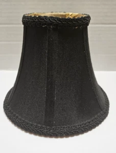 Black Clip On Chandelier Lamp Shade With Gold Inside 13J - Picture 1 of 8