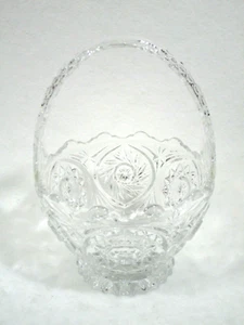American Brilliant Antique Cut Crystal Easter Basket Bowl 5" Diameter 8" Tall - Picture 1 of 6