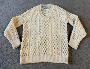 VTG John Molloy Heavy Wool Cable Knit Fisherman Sweater - Men's S/Women's L - Picture 1 of 6