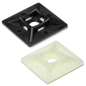 40 bases de lazo de gancho ordenadas soportes autoadhesivos correas negro blanco 23 x 23 mm - Imagen 1 de 2