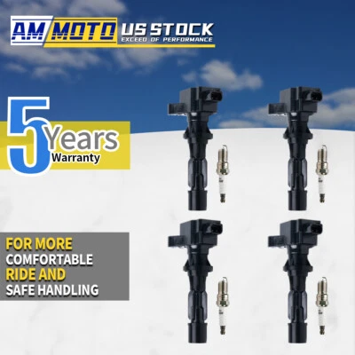 4 Ignition Coils + Spark Plug For 2006-2009 Ford Fusion Mercury Milan 2.3L UF516 Foto 1 de 4
