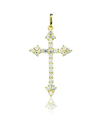 Colgante Cruz Circonita Oro Amarillo o Blanco 14k Foto 1 de 4