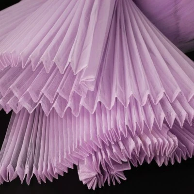 Organ Pleated Organza Fabric Sheer Mesh Tulle DIY Craft Material By Meter - Image 1 of 4