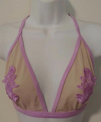 Top de bikini Wolf Whistle traje de baño solo nuevo con etiquetas Reino Unido 14 EE. UU. 10 12 púrpura lavanda desnudo Foto 1 de 4