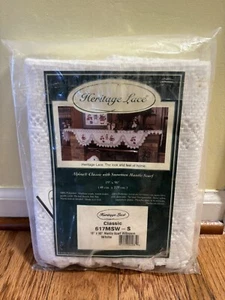 Heritage Lace Mantle Scarf with Snowmen 19"x90" Vintage Alpine Classic - Picture 1 of 5