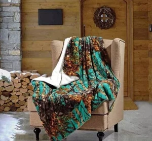 New Regal Comfort The Woods Teal Plush Faux Fur Luxury Throw Blanket 50x70 - Picture 1 of 4