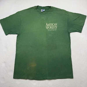 Camisa Ambientalista Bosques Americanos Años 90 De Colección Puntada Única Desvanecimiento Perfecto L - Imagen 1 de 14
