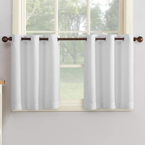 Montego Casual Textured Semi-Sheer Grommet Kitchen Curtain Tier Pair, 56" X 24" - Picture 1 of 10