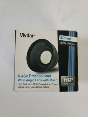 Vivitar 0.43x Professional 52mm Wide Angle Lens w/ Macro VIV-52W *Open Box*  - Image 1 of 4