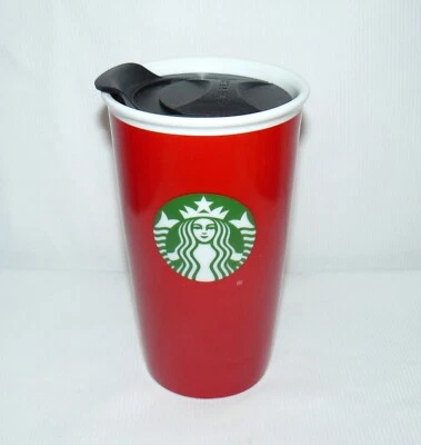 Starbuck 2017 Ceramic Red W/ Green Siren Logo Holiday 11 oz. Tumbler W/Lid - Image 1 of 4
