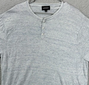 Bonobos Sweater Womens 2 Blue 100% Linen Henley Knit Short Sleeve Pullover NEW - Picture 1 of 10