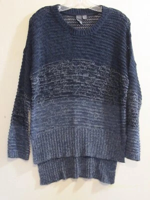 Suéter Pullover Mujer Pequeño Azul Asimétrico Suelto Punto QUINN Manga Larga Foto 1 de 4