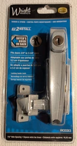 Wright Products VK333X3WH Screen door handle Keyed Silver / Grey FREE SHIPPING - Picture 1 of 3