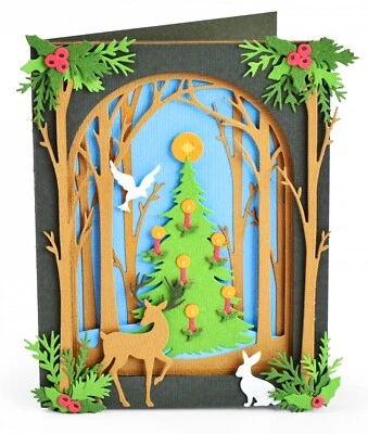New, Retired Sizzix Thinlits Christmas Shadow Box 20pc #663611 Retail $19.99 - Image 1 of 4