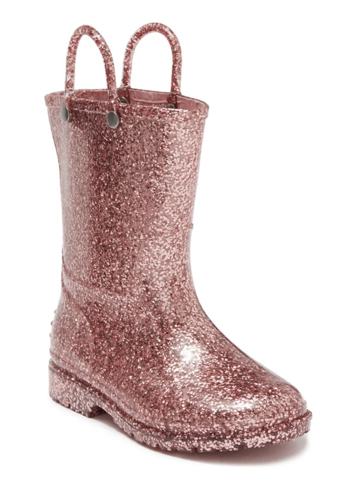 Western Chief Bota de Lluvia Impermeable Brillo Niños Pequeños Niñas Oro Rosa Talla 1 Foto 1 de 1