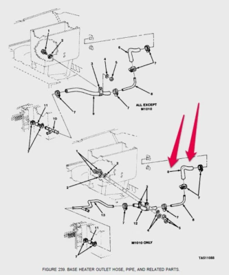 BLAZER M1008 CUCV HEATER HOSE 14074451 - Image 1 of 2