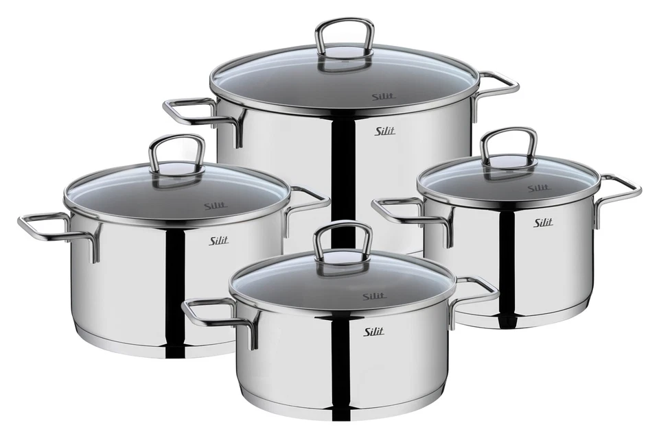 Silit Alicante Kochtopf-Set Kochtöpfe 4-teilig mit Deckel Induktion Edelstahl - Bild 1 von 1