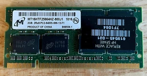 MT16HTF25664HZ-800J1 MICRON 2GB DDR2-800 LAPTOP MEMORY HP SPARE 619545-001 - Picture 1 of 2