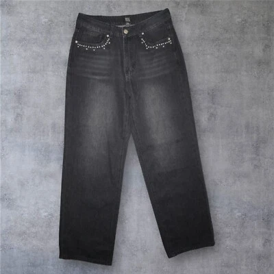 Pantalones de mezclilla BDG Urban Outfitters negros con tachuelas de pierna recta - W30 - Nuevos con etiquetas Foto 1 de 4