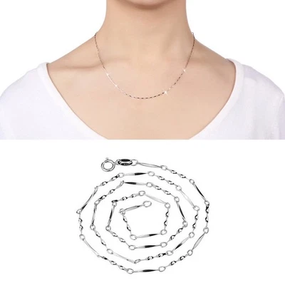  Collana elegante a catena placcata in argento con girocollo da 16 pezzi, - Immagine 1 di 4
