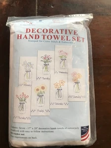 JDNA Decorative Hand Towel Set of 7 Kit 340-664 Mason Jars Days of the Week New - Picture 1 of 3