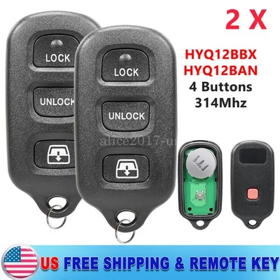 2 For 2001 -2004 2005 2006 2007 2008 2009 Toyota Sequoia Remote Key Fob HYQ12BBX - Image 1 of 4