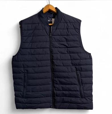 NWT J Crew Performance Vest Mens Sz. L Quilted Preppy Blue Full Zip W/Zip Pocket - Image 1 of 4