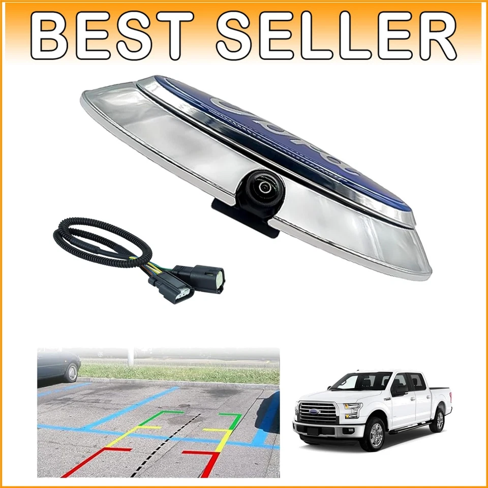 High-Resolution F0rd F150 Backup Camera Kit with Genuine Emblem - Easy Install - Image 1 of 4