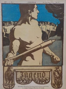 JUGEND 19-1898 Jugendstil. Sterbender Centaur / Athlet, gay interest / Medusa - Picture 1 of 6