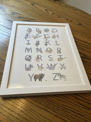 The Animalphabet Minted Wall Art:11X14:White, Great For Baby Room! Plastic Frame - Image 1 of 4