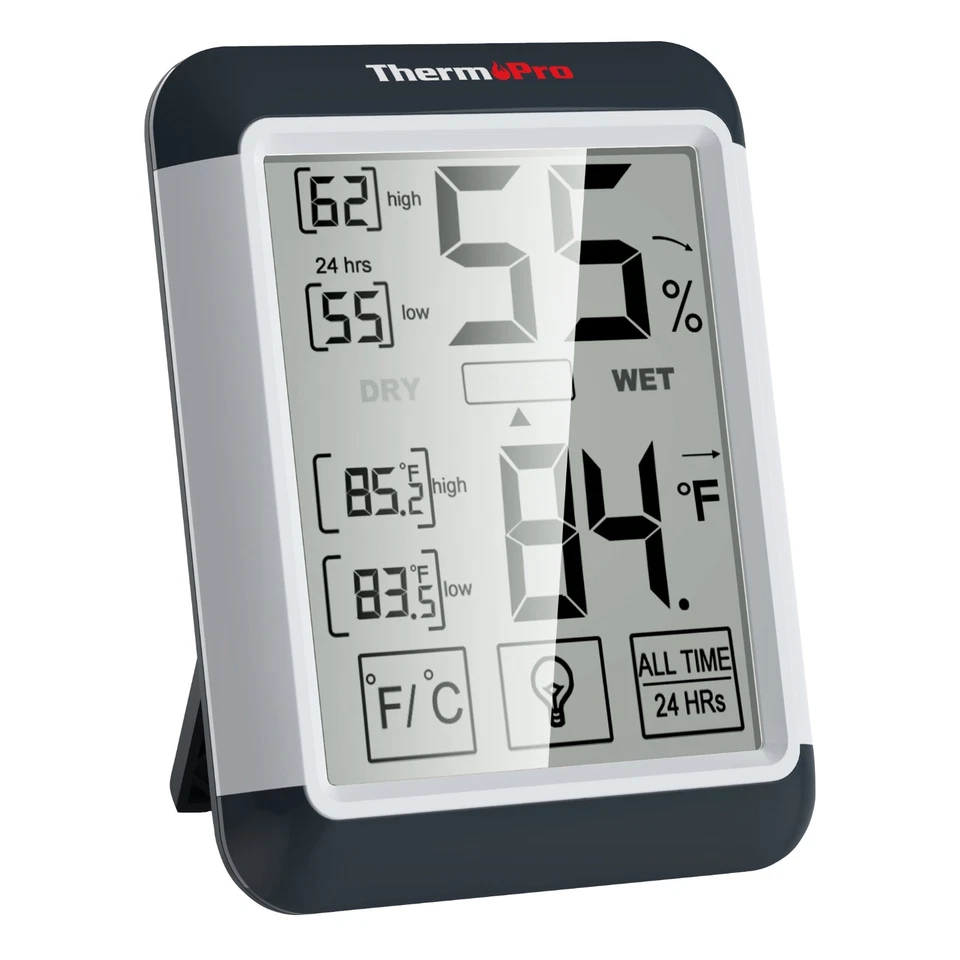 ThermoPro TP55W Digital Hygrometer Indoor Thermometer Humidity Gauge Touchscreen