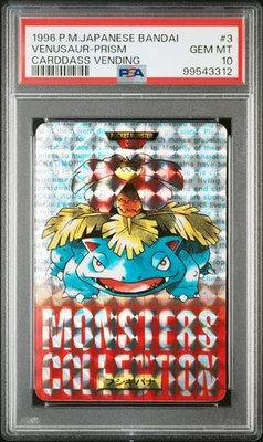 PSA 10 Pokemon Carddass Venusaur Red Prism Bandai Vending No. 3 Japanese 1996 - Image 1 of 2
