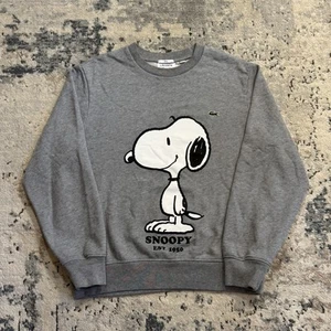 LACOSTE x Peanuts Snoopy Sweatshirt Size Large Grey Pullover Crewneck Cotton - Picture 1 of 10