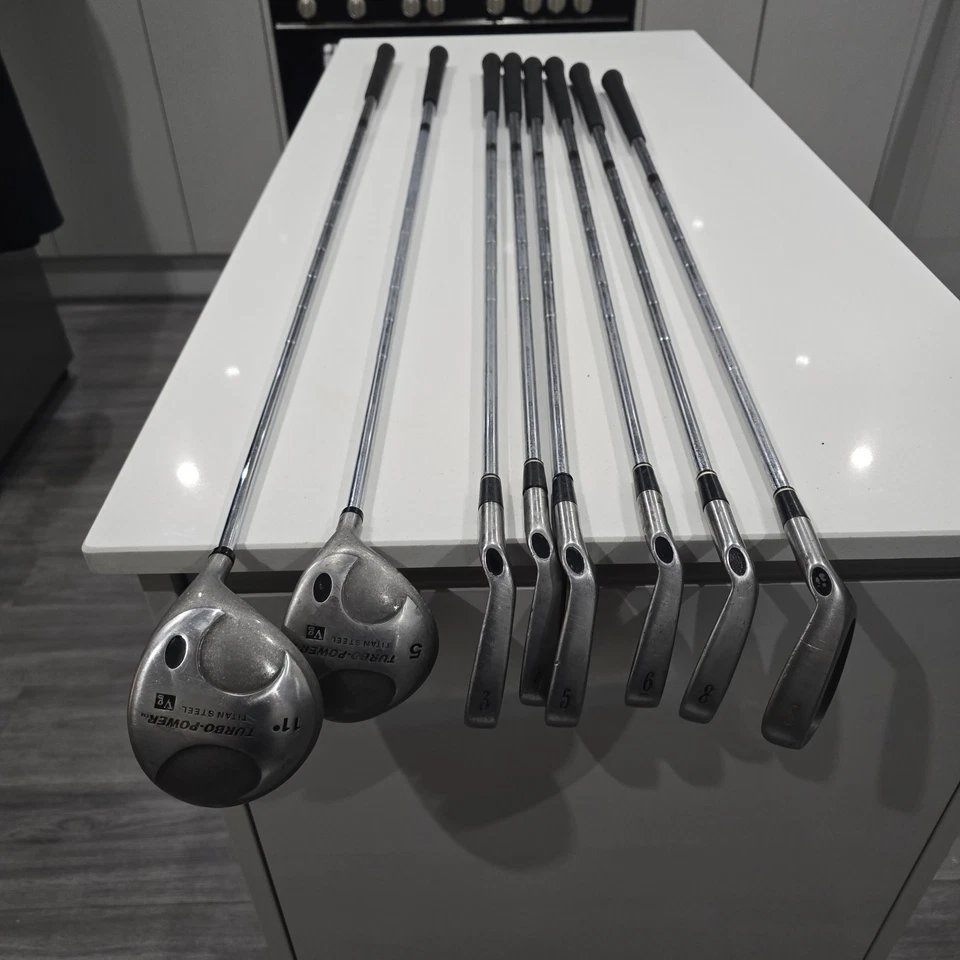 Golf Half Set Driver 5 Wood 3 4 5 6 8 SW P Turbo Power Steel Plus Ben Sayer - Image 1 of 4