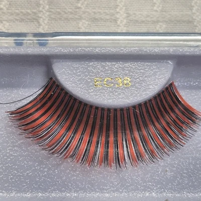 New Long Red/Black False Eyelashes Drama Costume Diva Cosplay EC38 - Image 1 of 4