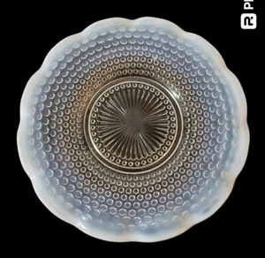 Vintage Moonstone Hobnail Ruffled Edge Serving Platter 10.5" Diameter - Picture 1 of 7