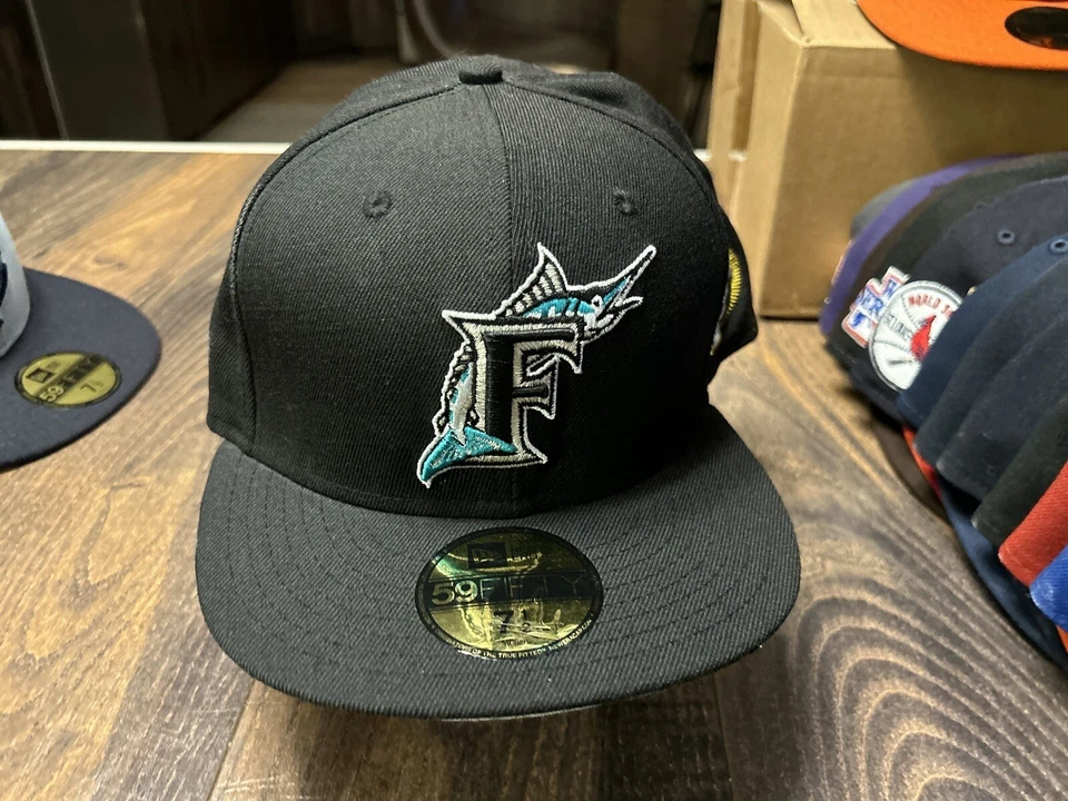 Gorra New Era 5950 Florida Marlins 7 1/2 2003 Serie Mundial 100% Lana Nueva Foto 1 de 4