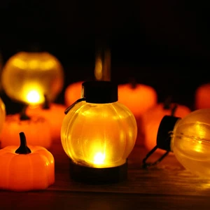 12Pcs Halloween Flameless Flicker Candle Pumpkin LED Tea Light Party Fall Decor - Picture 1 of 9