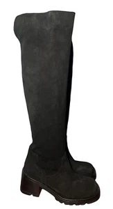 Steve Madden Stiefel 10-10,5 Schwarz Wildleder Overknee Chunky Blockabsatz EU 41 - Bild 1 von 12