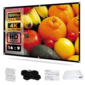 120" Portable Foldable Projector Screen Anti-Crease 16:9 Outdoor Home Movie - Picture 1 of 11