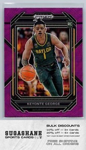 2023 Prizm Draft Picks 47 Keyonte George Purple Wave RC  Baylor  Basketball Card