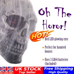 Animated Hanging Skulls Head Covered with Spider Webs Halloween 2023 UK - Picture 1 of 17