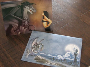 Vintage Tree Free Greeting Card Friendly Dragon Rare Graphic Envelope Gift Frame - Picture 1 of 4