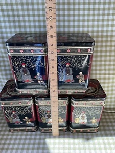 Vintage /Shop Kitchen Cafe Display Chinoiserie LARGE Catering Tea Tin Storage E - Picture 1 of 21