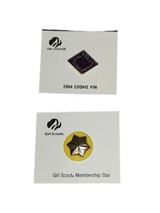Vintage Girl Scout 2004 Cookie Sale Activity Pin-Purple Metal & Membership Star - Picture 1 of 3