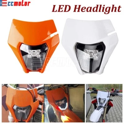 E8 LED Headlight For EXC XCW SXF XCF FE TE TC 250 350 450 EXC Six Days Dirt Bike - Image 1 of 4