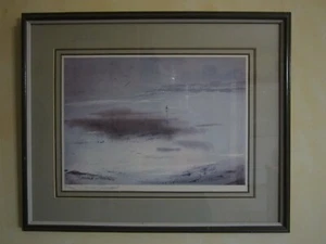 Framed Donald Voorhees Beach Surf Gulls Print Numbered Signed - Picture 1 of 6