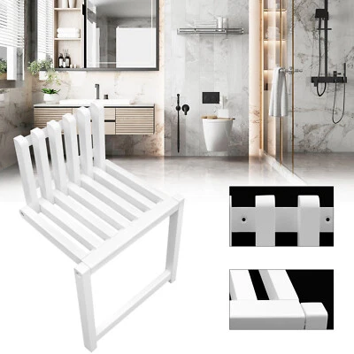 Silla Plegable de Madera Montada en la Pared Entrada Reposapiés Oculto Asiento de Baño Banco EE. UU. Foto 1 de 4